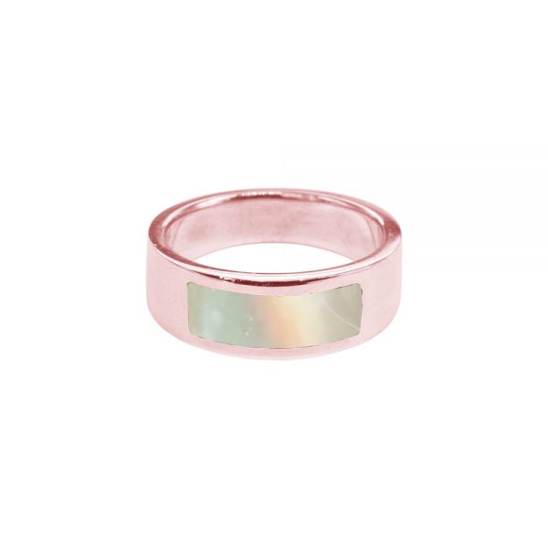Rose Gold Mother of Pearl Band Ring