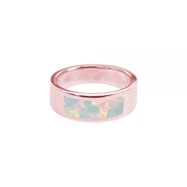 Rose Gold Opalite Sun Ice Band Ring