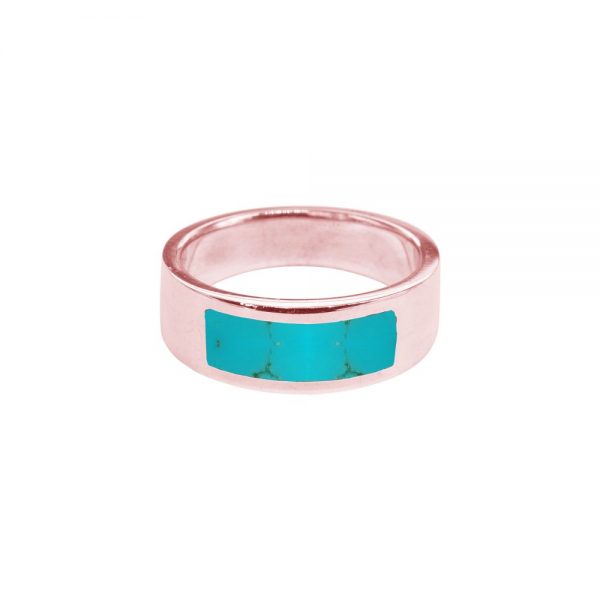 Rose Gold Turquoise Band Ring