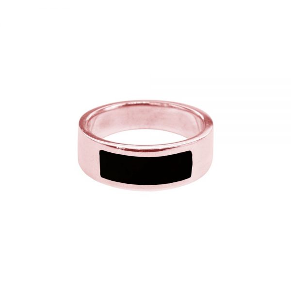 Rose Gold Whitby Jet Band Ring