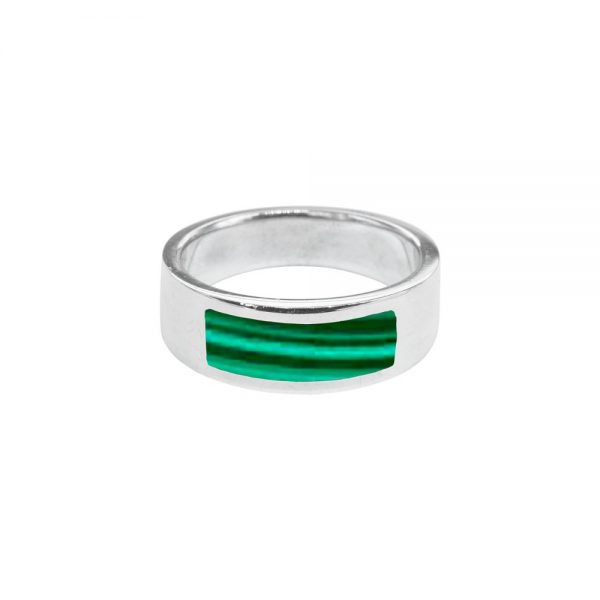 Silver Malachite Band Ring