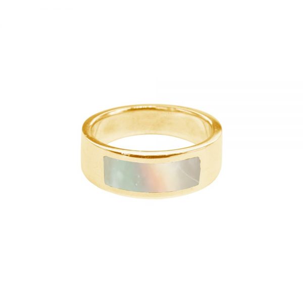 Yellow Gold Mother of Pearl Band Ring
