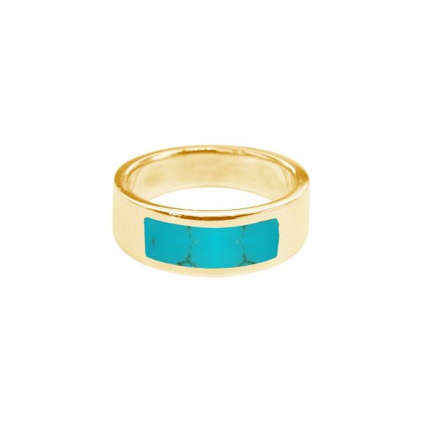 Yellow Gold Turquoise Band Ring