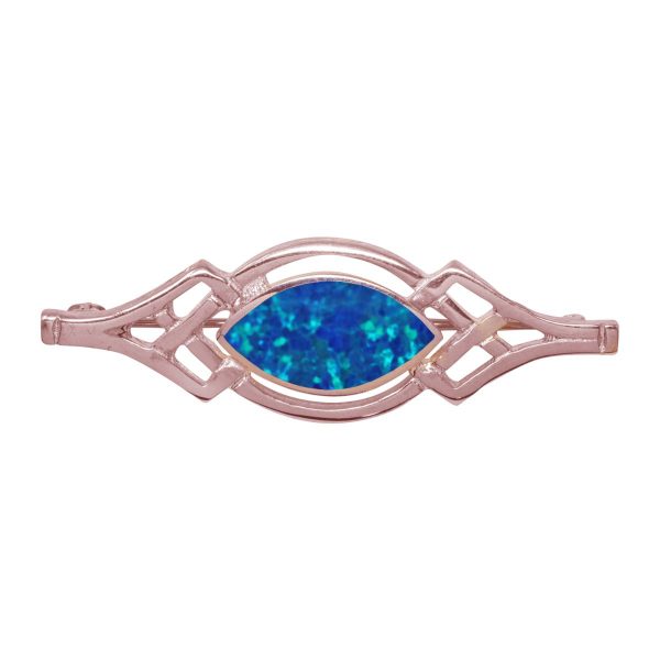 Rose Gold Opalite Cobalt Blue Celtic Brooch