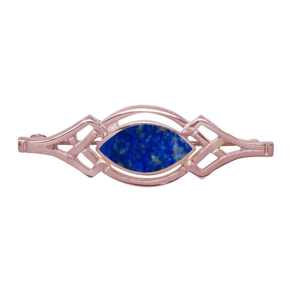 Rose Gold Lapis Celtic Brooch