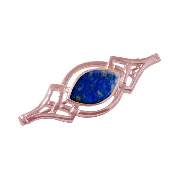 Rose Gold Lapis Celtic Brooch