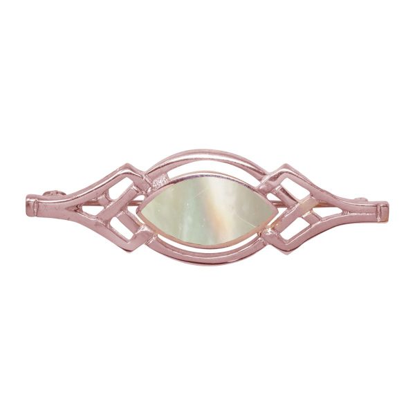 Rose Gold Mother of Pearl Celtic Brooch