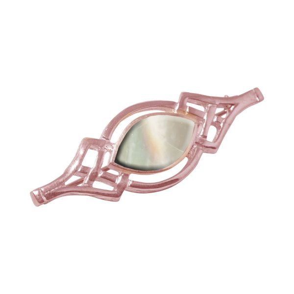 Rose Gold Mother of Pearl Celtic Brooch