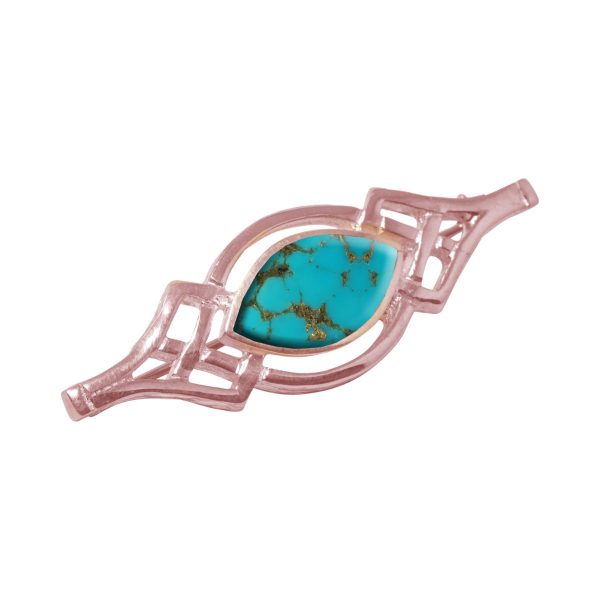 Rose Gold Turquoise Celtic Brooch