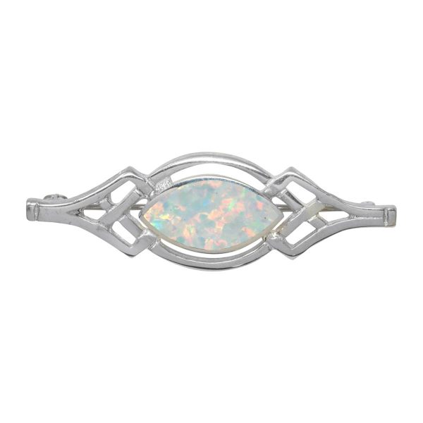 Silver Opalite Sun Ice Celtic Brooch