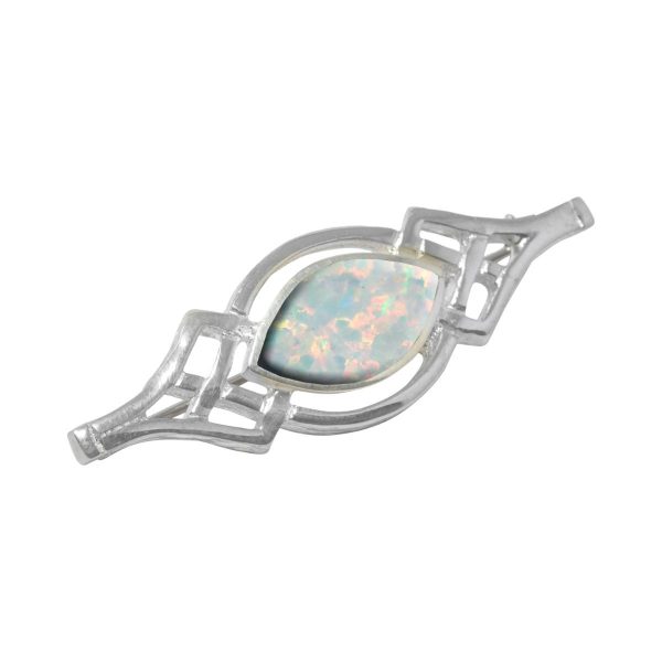 Silver Opalite Sun Ice Celtic Brooch