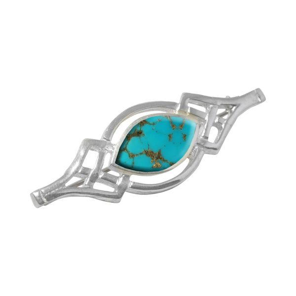 Silver Turquoise Celtic Brooch