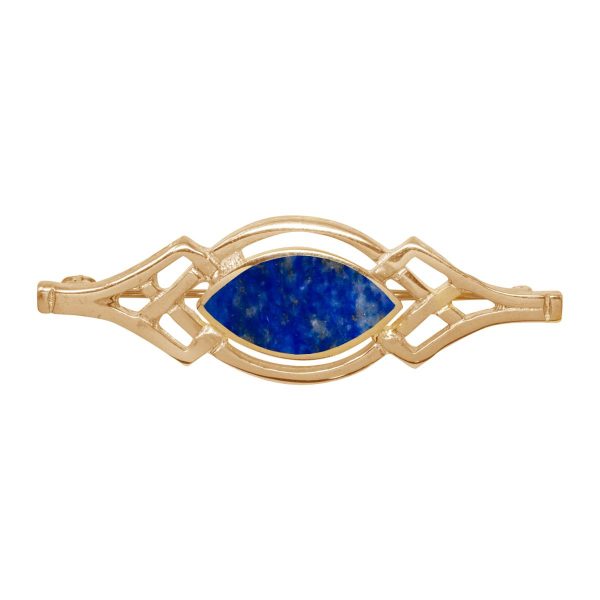 Yellow Gold Lapis Celtic Brooch