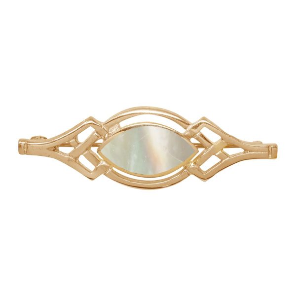 Yellow Gold Mother of Pearl Celtic Brooch