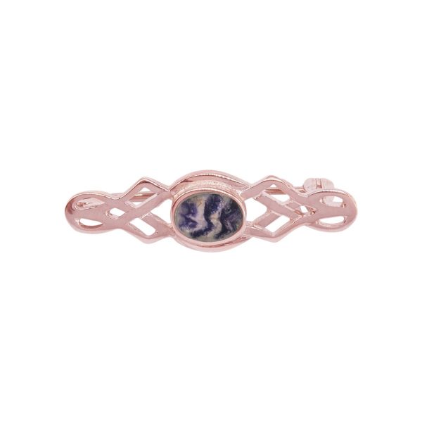 Rose Gold Blue John Celtic Brooch