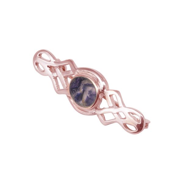 Rose Gold Blue John Celtic Brooch