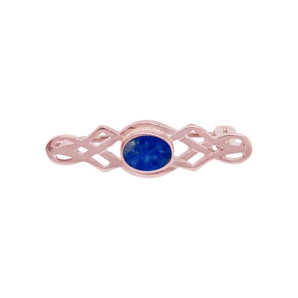 Rose Gold Lapis Celtic Brooch