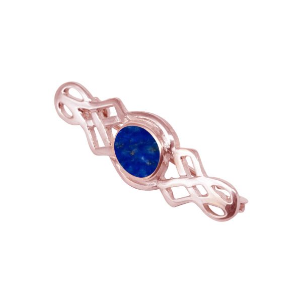 Rose Gold Lapis Celtic Brooch