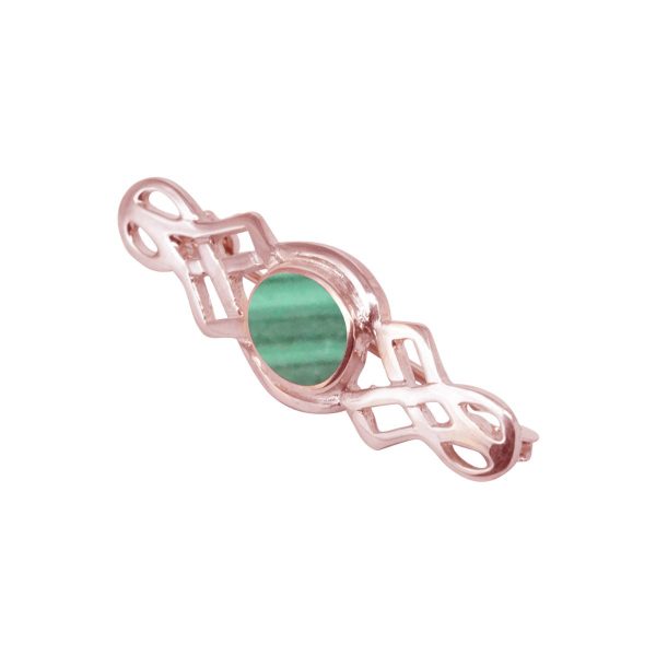 Rose Gold Malachite Celtic Brooch