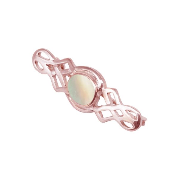 Rose Gold Mother of Pearl Celtic Brooch