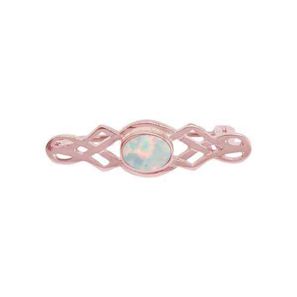 Rose Gold Opalite Sun Ice Celtic Brooch