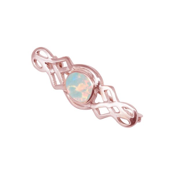 Rose Gold Opalite Sun Ice Celtic Brooch