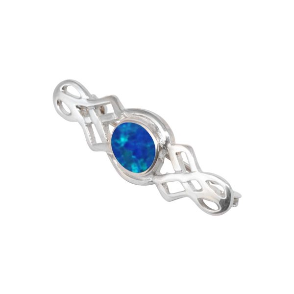 Silver Opalite Cobalt Blue Celtic Brooch