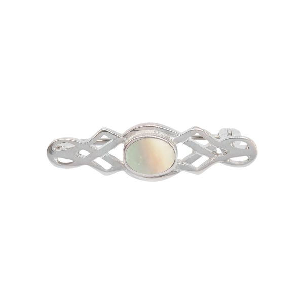 Silver Mother of Pearl Celtic Brooch