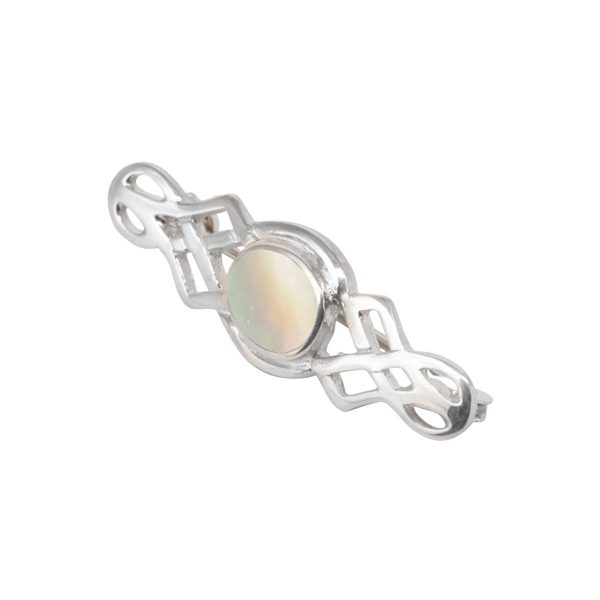 Silver Mother of Pearl Celtic Brooch