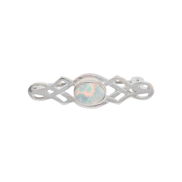 Silver Opalite Sun Ice Celtic Brooch