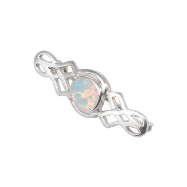 Silver Opalite Sun Ice Celtic Brooch