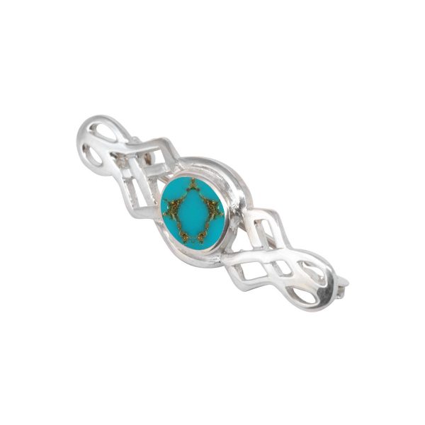 Silver Turquoise Celtic Brooch