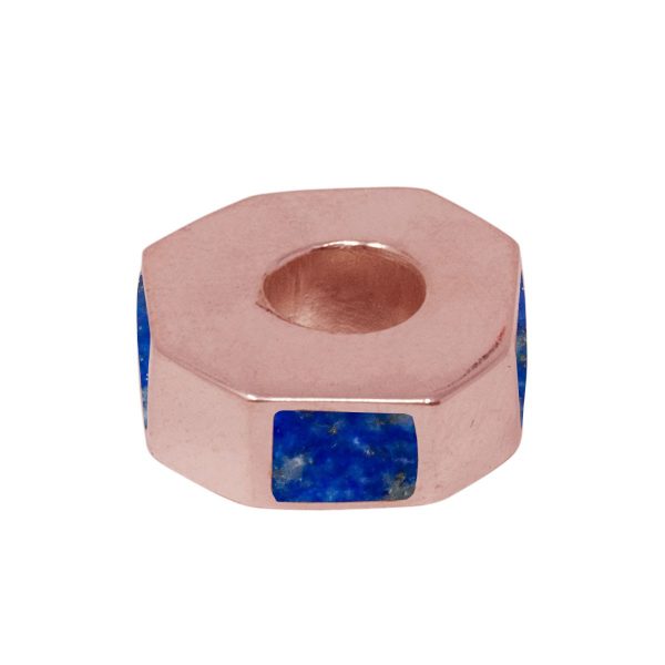 Rose Gold Lapis Bead Charm