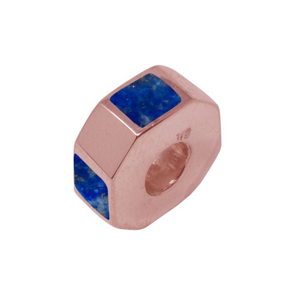 Rose Gold Lapis Bead Charm