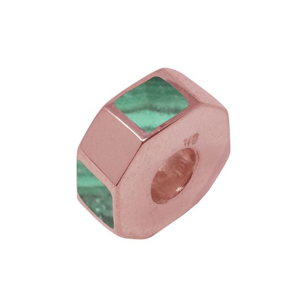 Rose Gold Malachite Bead Charm