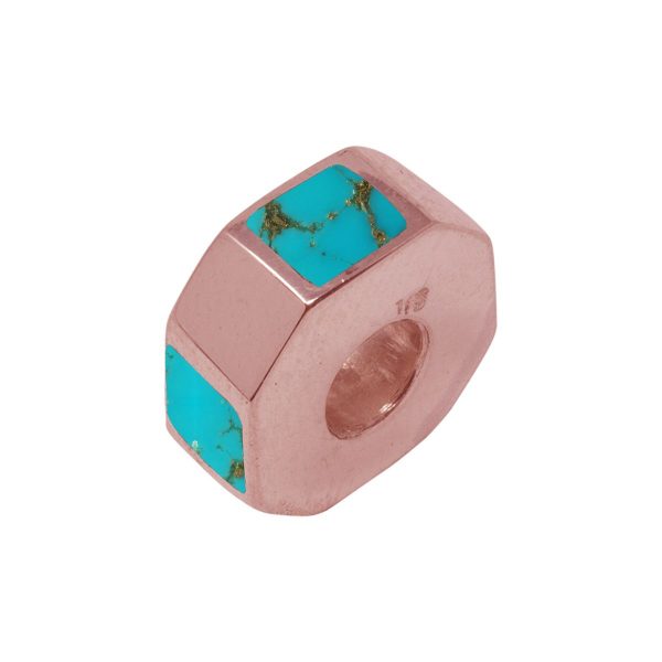 Rose Gold Turquoise Bead Charm