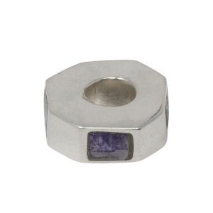 Silver Blue John Square Stone Pandora Style Bead