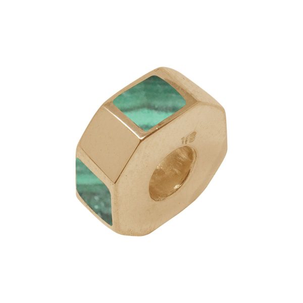 Yellow Gold Malachite Bead Charm