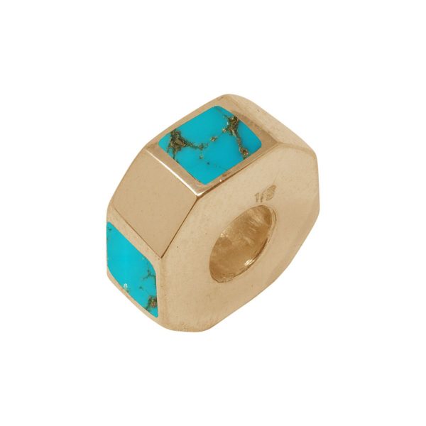 Yellow Gold Turquoise Bead Charm