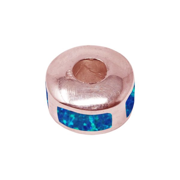 Rose Gold Opalite Cobalt Blue Bead Charm