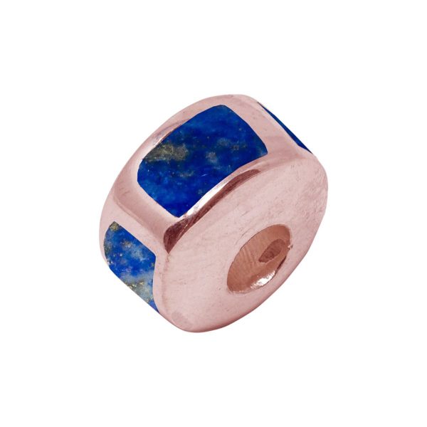 Rose Gold Lapis Bead Charm