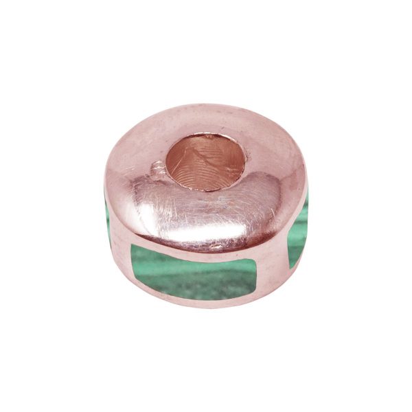 Rose Gold Malachite Bead Charm