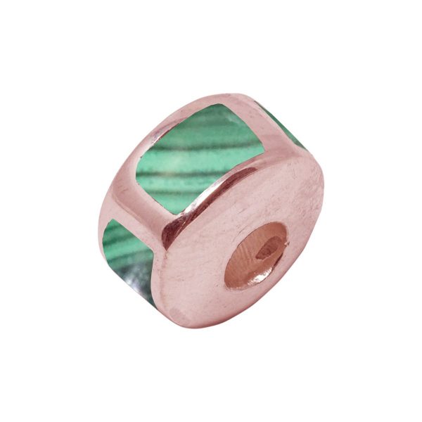 Rose Gold Malachite Bead Charm