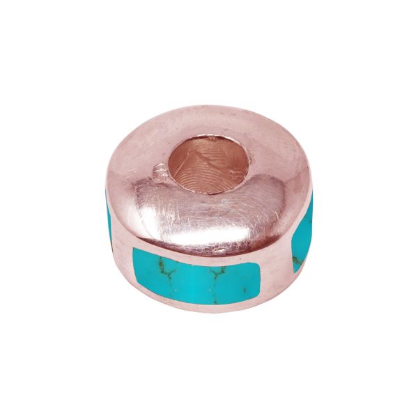 Rose Gold Turquoise Bead Charm