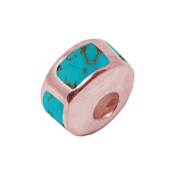 Rose Gold Turquoise Bead Charm