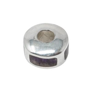 Silver Blue John Pandora Style Bead