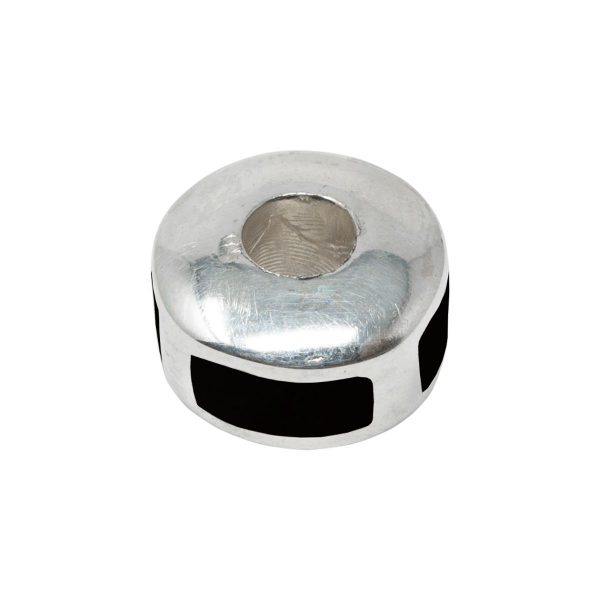 Silver Whitby Jet Bead Charm