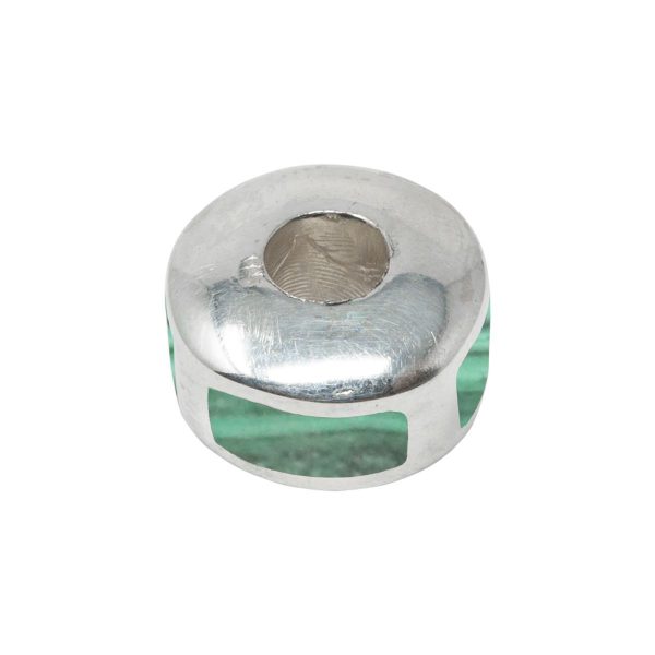 White Gold Malachite Bead Charm