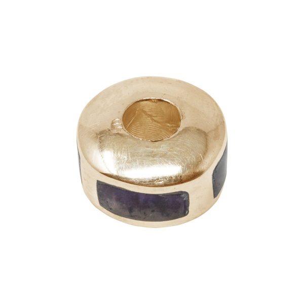 Yellow Gold Blue John Bead Charm