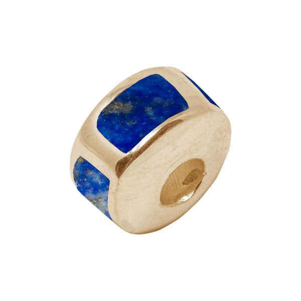 Yellow Gold Lapis Bead Charm